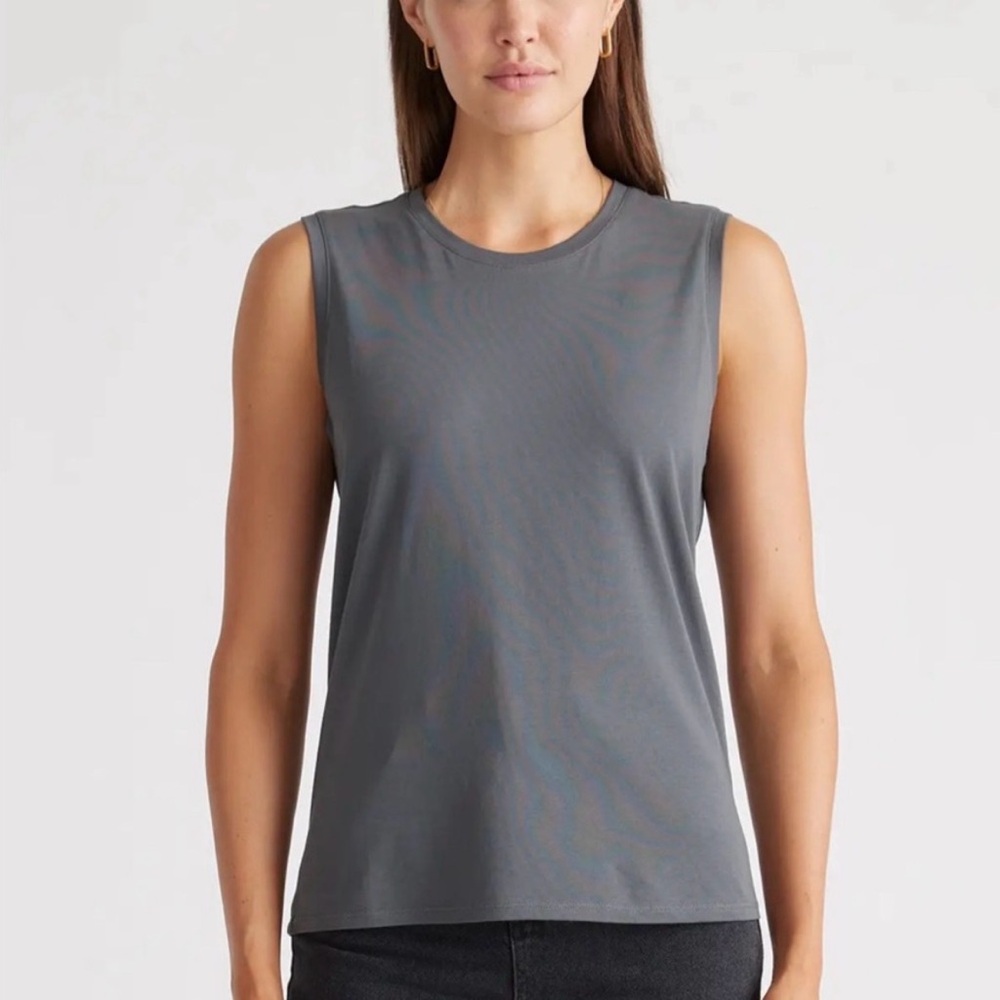Quince Cotton Modal Muscle Tank dark Gray M